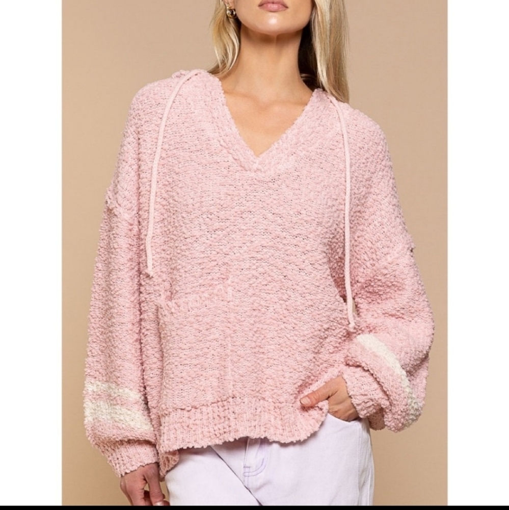 POL textured hoodie sweater. - Picture 2 of 9